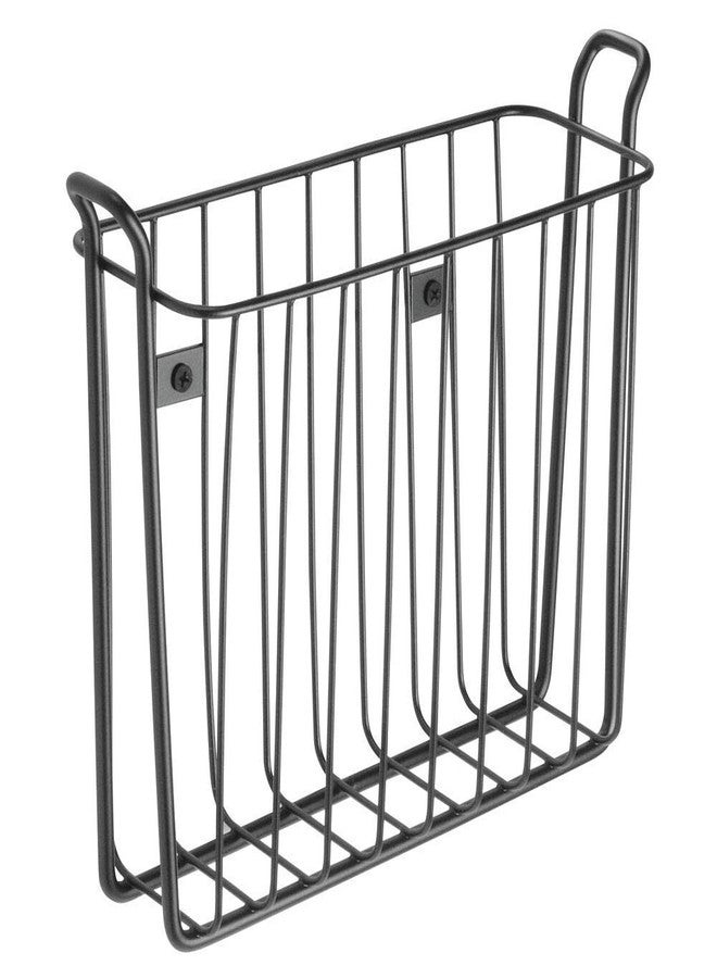 INDIAN DECOR Wall-Mountable Newspaper and Magazine Rack - Steel, Matte Black - Image 3